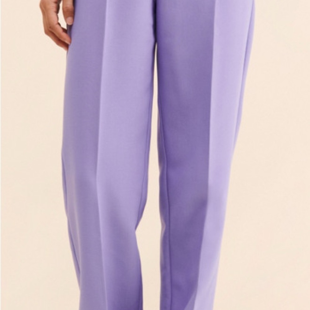 Chic Lavender Wide Leg Women's Pants - Picture 3 of 5